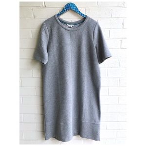Boden Hattie Ribbed Grey Ponte Shift Dress
